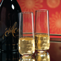 Victoria Stemless Gold Champagne Glasses, Set of 6