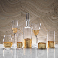 Victoria Stemless Gold Wine Glasses, Set of 6