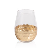 Victoria Stemless Gold Wine Glasses, Set of 6