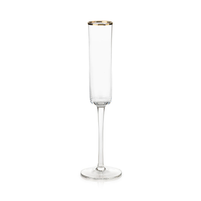 Gold Rim Champagne Flute, Set of 6