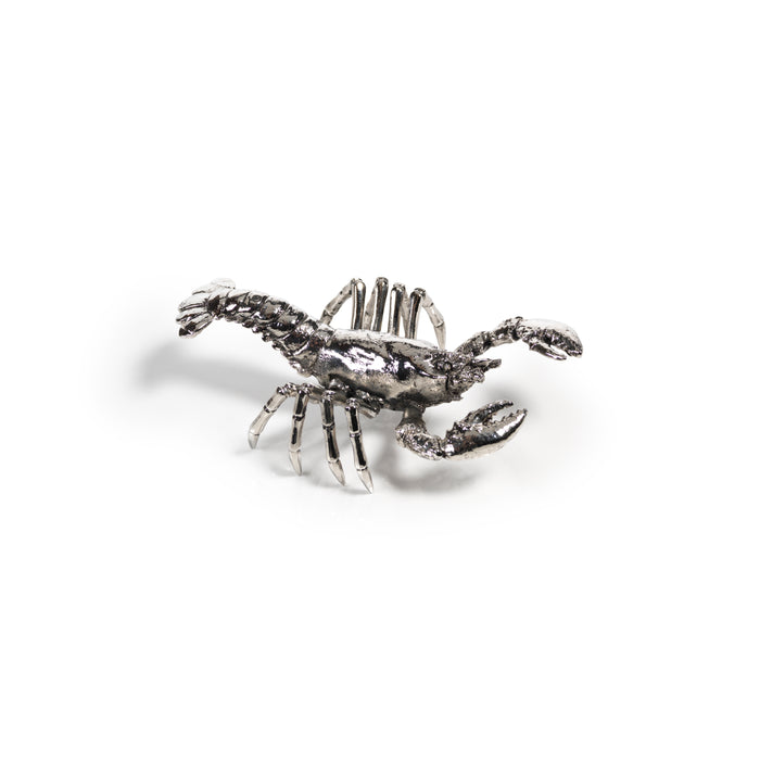 Decorative Silver Prawn Figurine