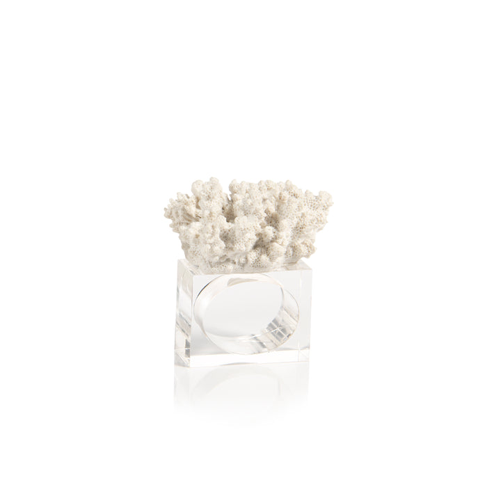 Leah Coral Napkin Rings, Set of 6