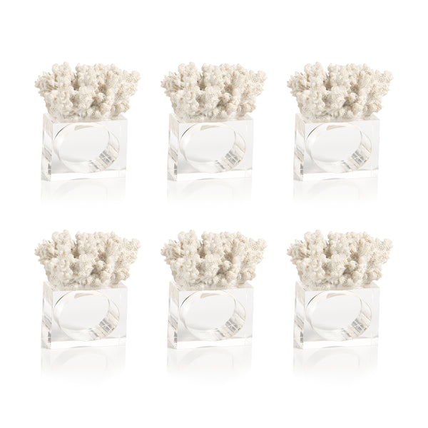 Leah Coral Napkin Rings, Set of 6