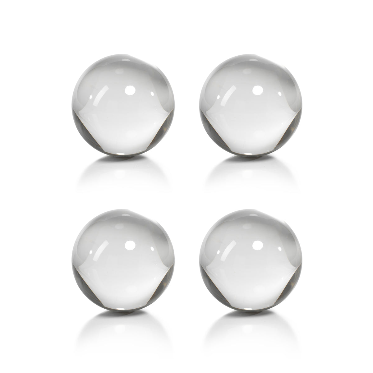 June Small Decorative Crystal Glass Balls, Set of 4