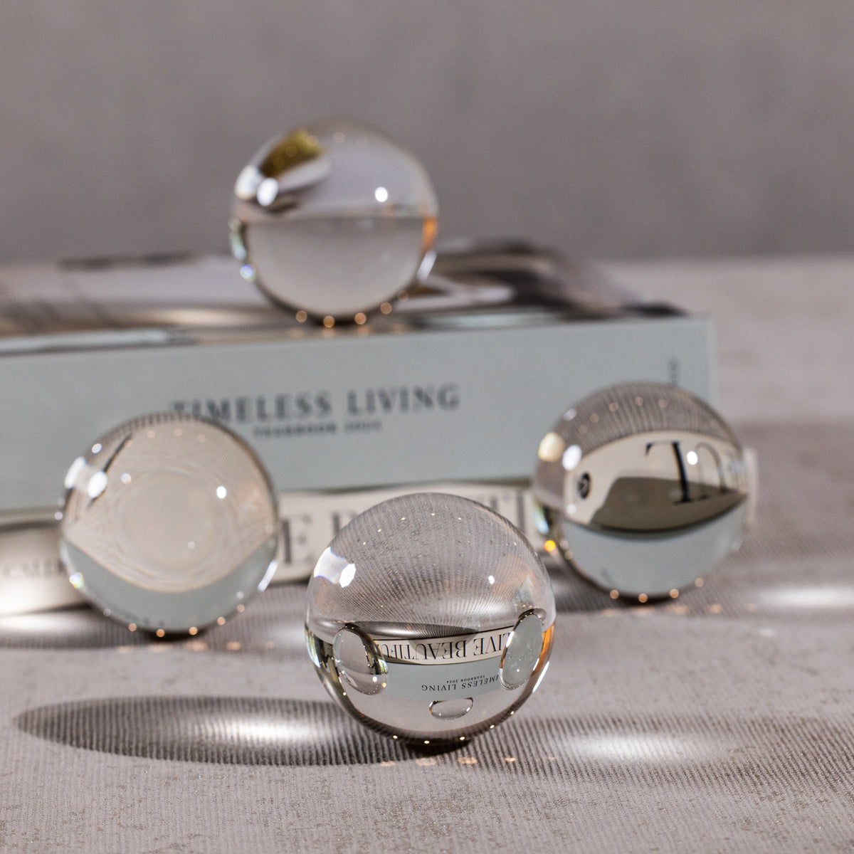 June Small Decorative Crystal Glass Balls, Set of 4