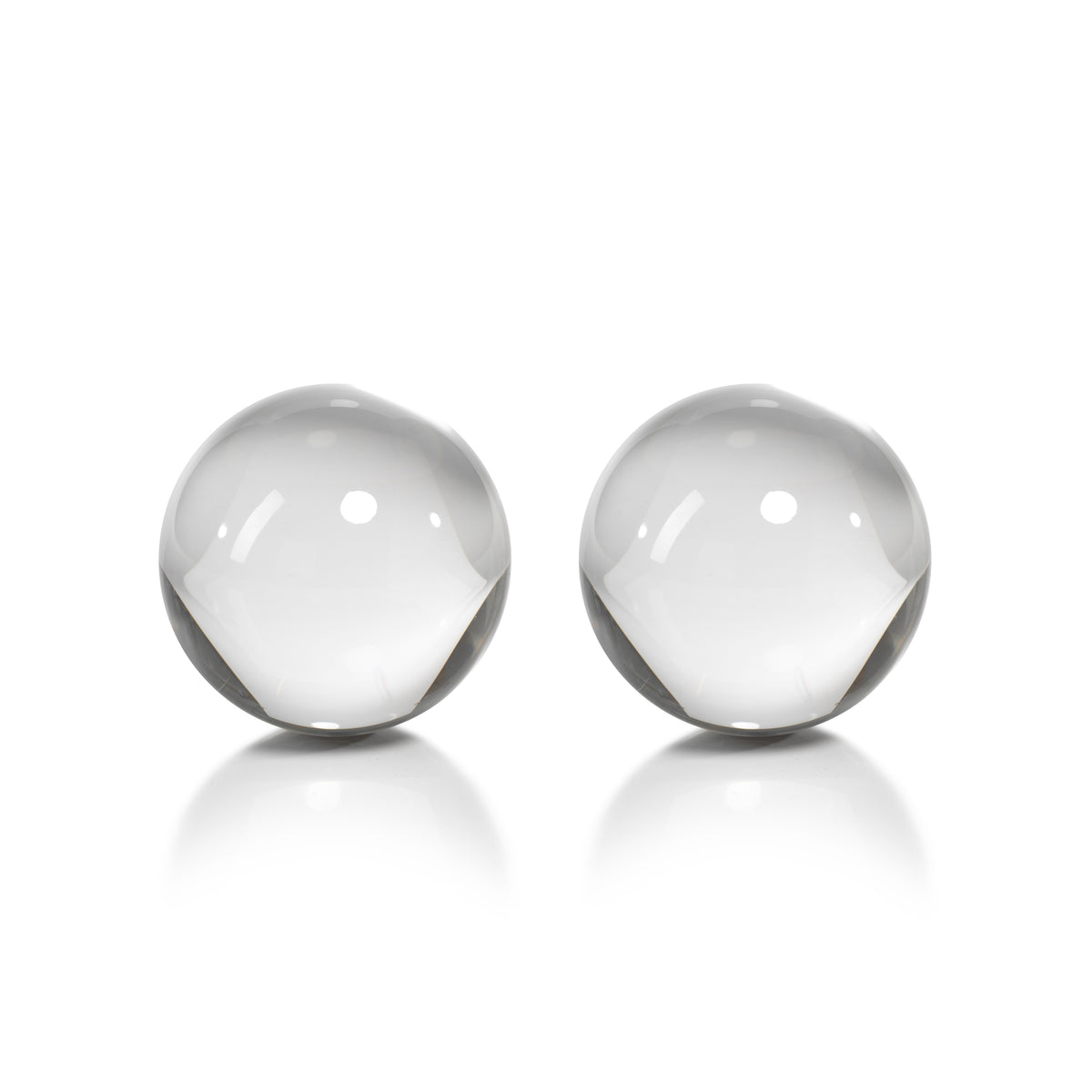 June Medium Decorative Crystal Glass Balls, Set of 2