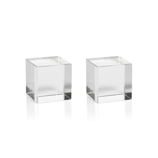 June Small Crystal Glass Cube, Set of 2