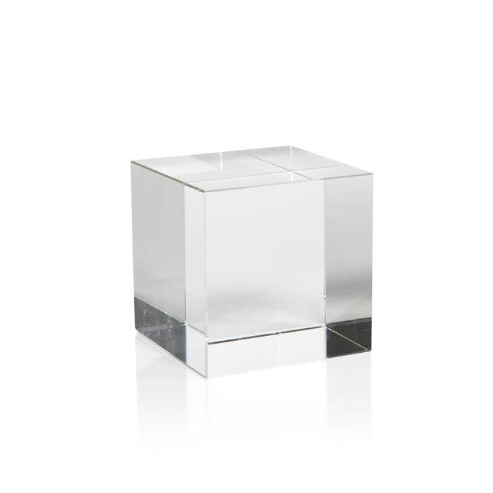 June Large Crystal Glass Cube
