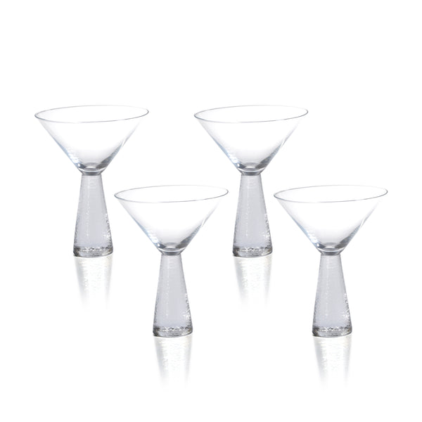 Livine Hammered Stem Martini Glasses, Set of 4