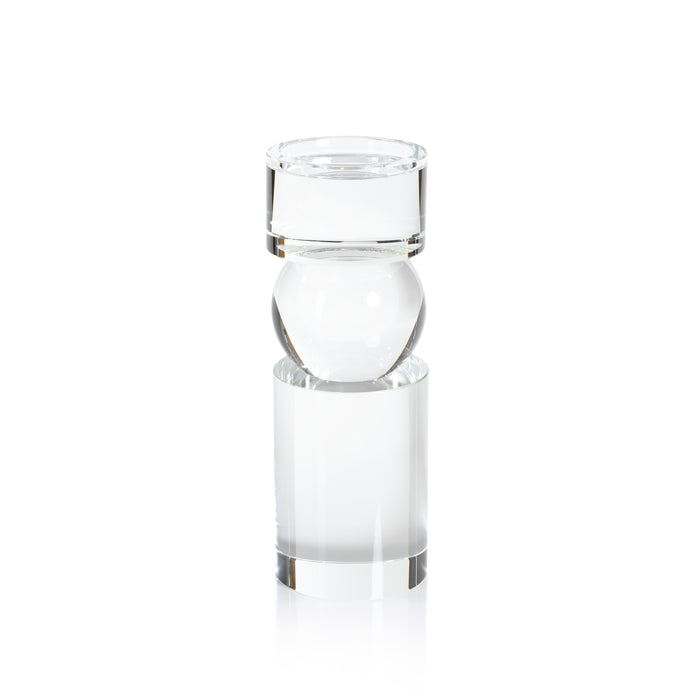 Renoir 11-Inch Tall Clear Crystal Pillar Candle Holder