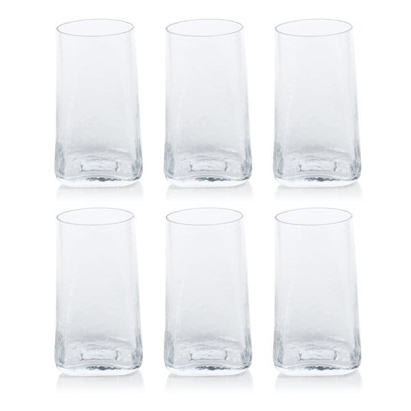 Kaleigh Hammered Highball Glasses, Set of 6