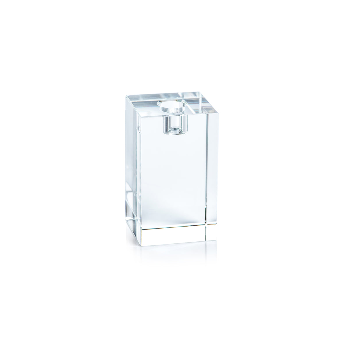 Raina Square Tall Crystal Glass Candle Holder