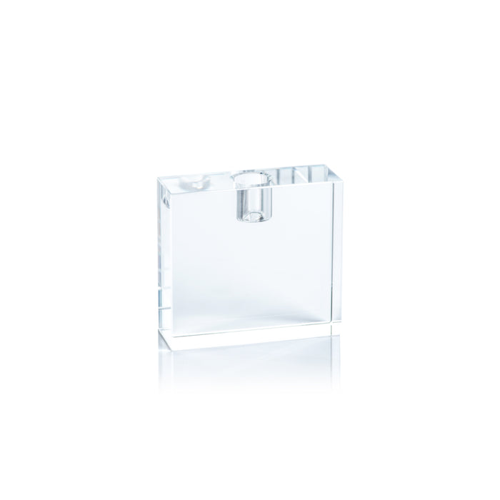 Raina Rectangle Crystal Glass Candle Holder