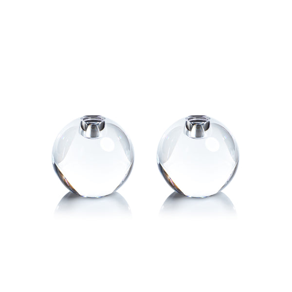Raina Round Crystal Glass Candle Holder