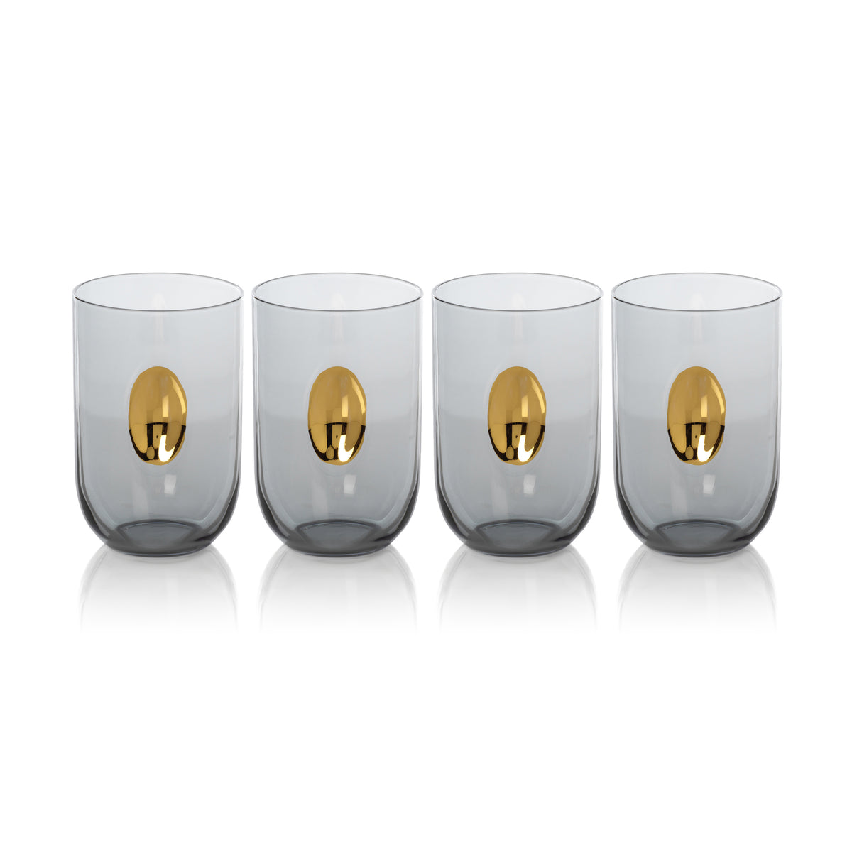 Ambrosi Tumblers with Gold Accent, Set of 4