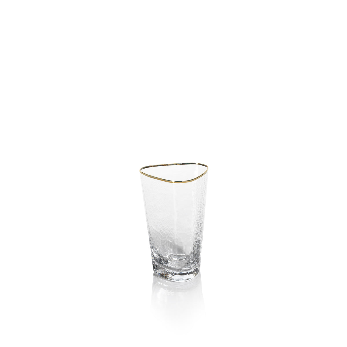 Kamarone Triangular Highball Glasses with Gold Rim, Set of 4