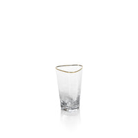 Kamarone Triangular Highball Glasses with Gold Rim, Set of 4