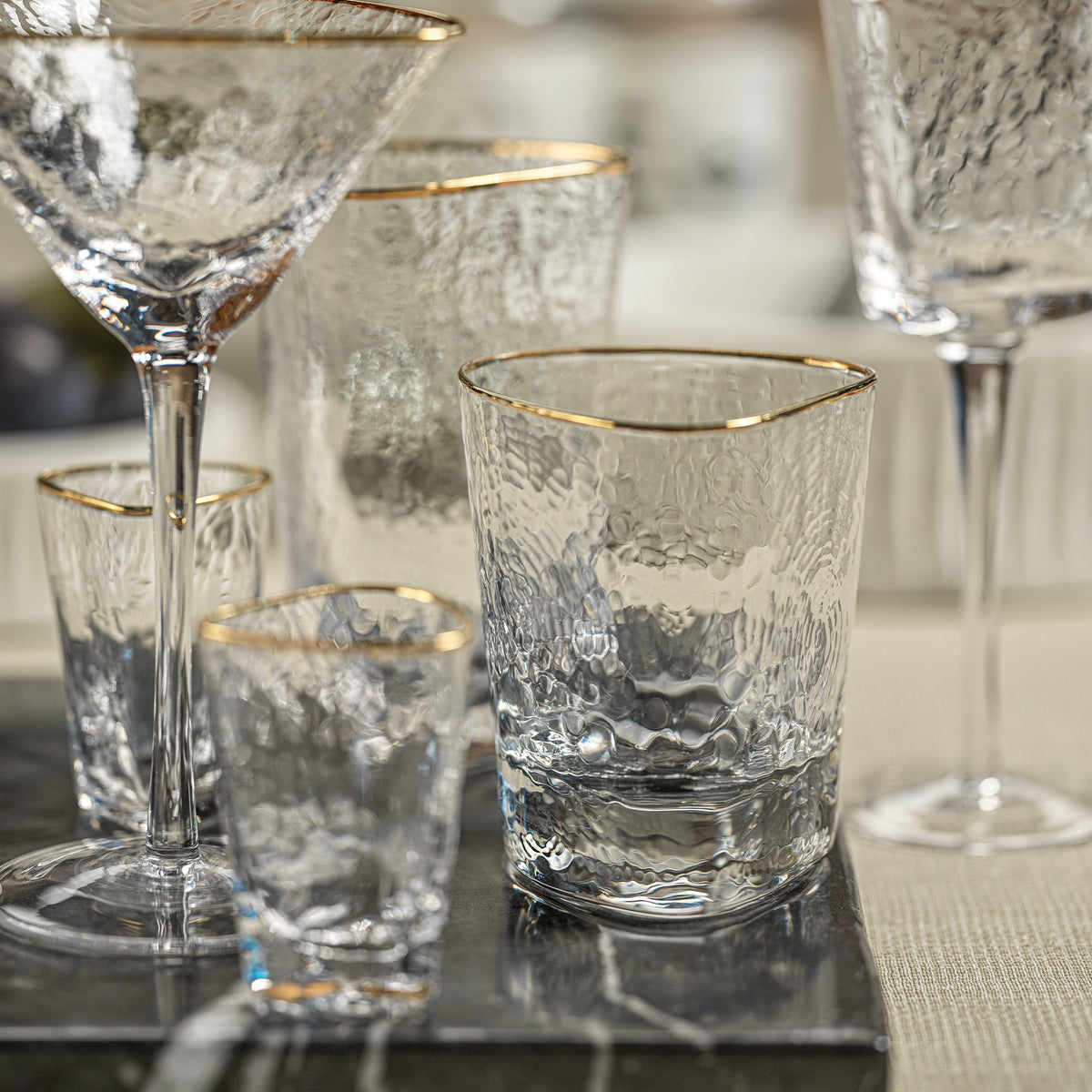 Kamarone Triangular Double Old Fashioned Glasses, Set of 4