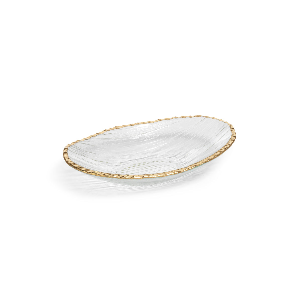 Cally Clear Textured Bowls with Gold Rim, Set of 3
