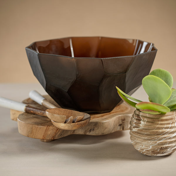 Viv Amber Glass Bowl