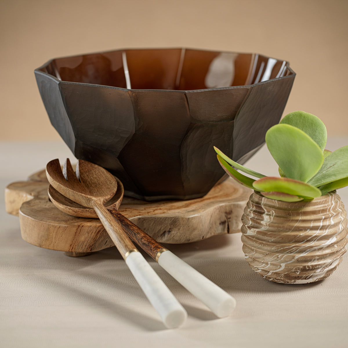 Viv Amber Glass Bowl
