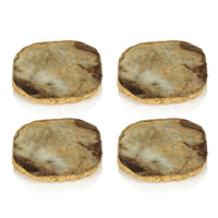Vivienne 4-Piece Brown Agate Marble Glass Coaster Set