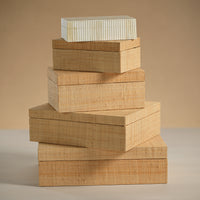 Matua Natural Grasscloth Decorative Box, Medium