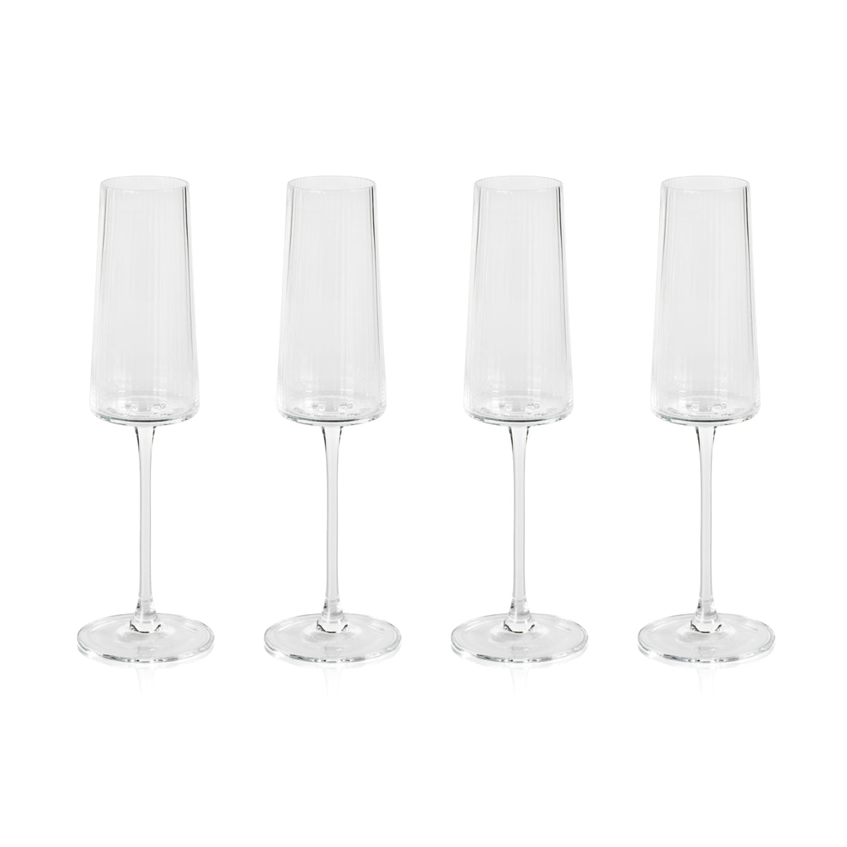 Benji Ribbed Textured Champagne Flutes, Set of 4