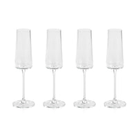 Benji Ribbed Textured Champagne Flutes, Set of 4