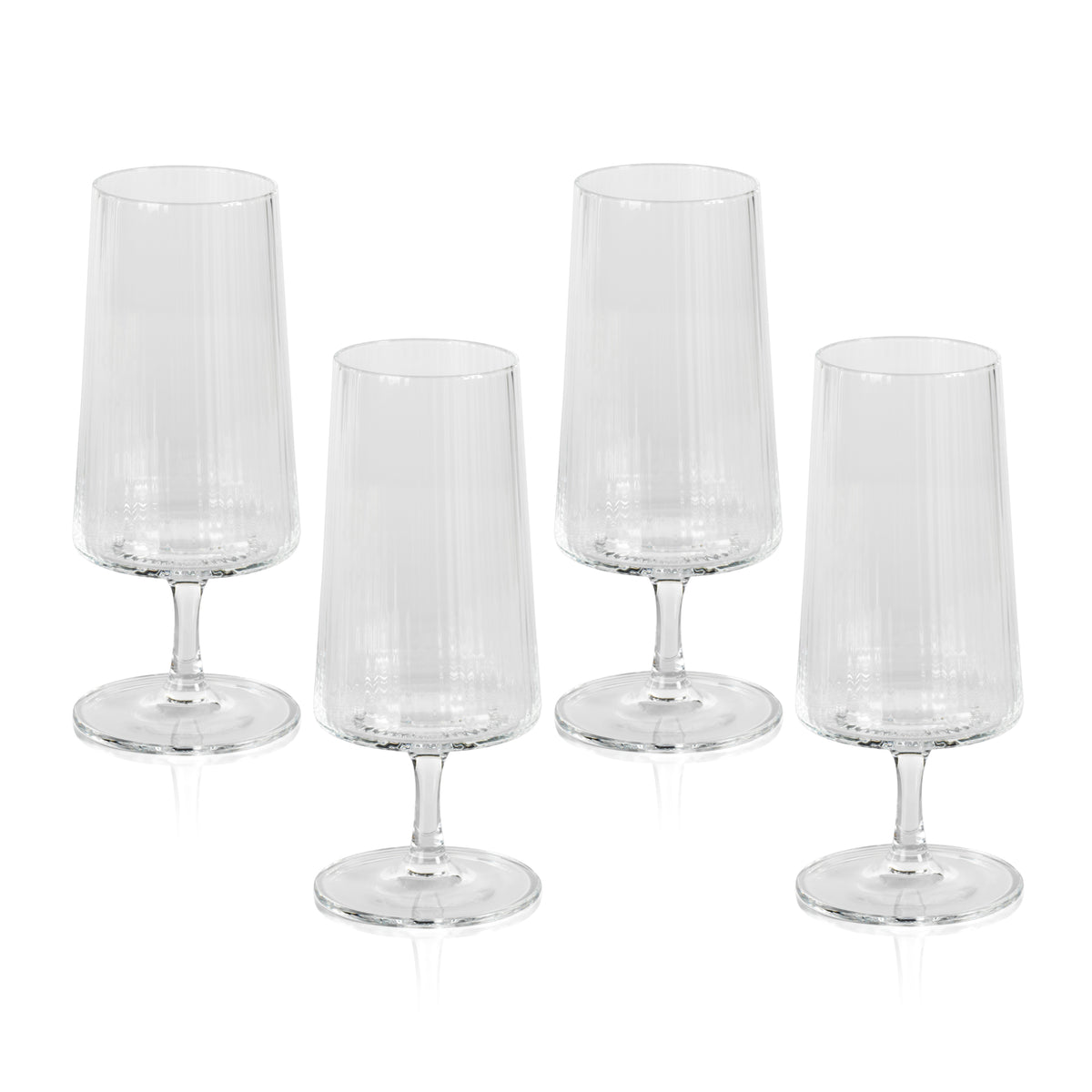 Benji Ribbed Fluted Textured Cocktail Glasses, Set of 4