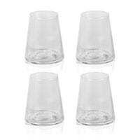 Benji Ribbed Taper Up Textured Glasses, Set of 4