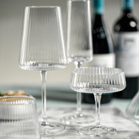 Benji Ribbed Fluted Textured Martini Glasses, Set of 4