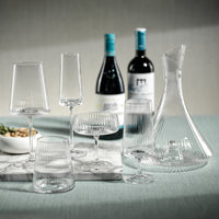Benji Ribbed Fluted Flask Glass Decanter