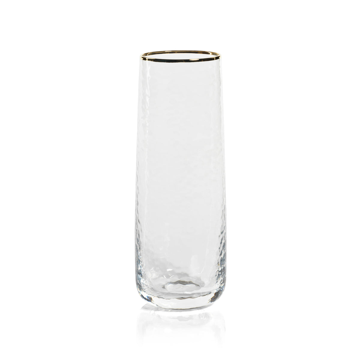 Campolli Stemless Glass Flutes w/ Gold Rims, Set of 4