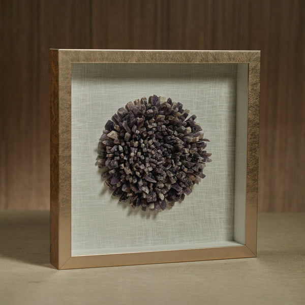 Crystaline Gold Framed Amethyst Crystal Wall Decor