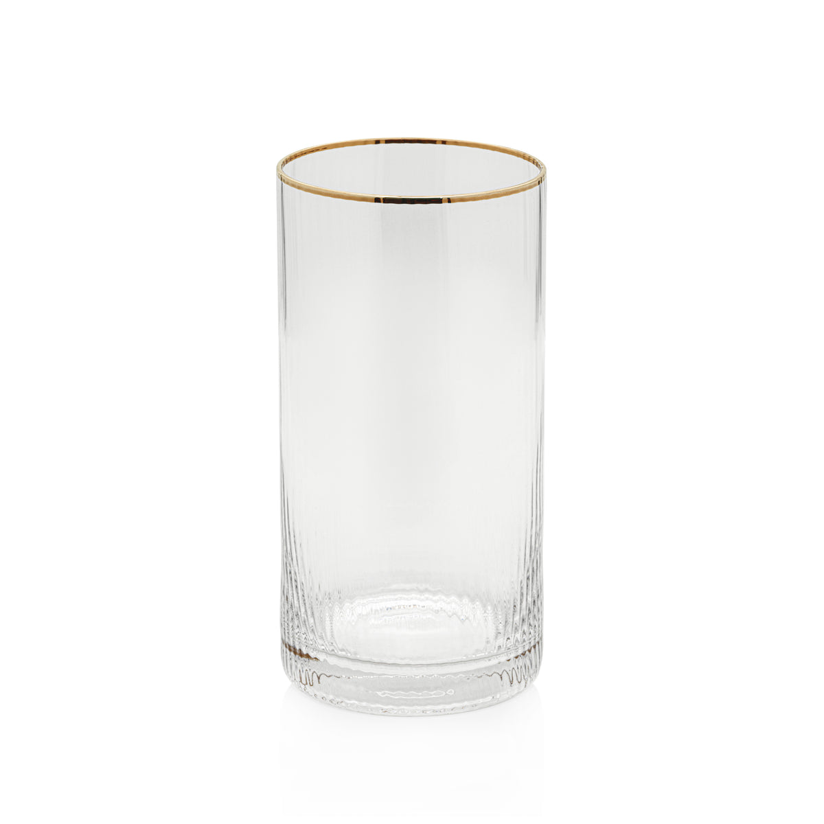 Radiant Highball Glasses with Gold Rim, Set of 6