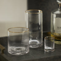 Radiant Rocks Glass with Gold Rim, Set of 6