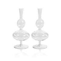 Lillian Glass Footed Vase Double, Set of 2