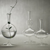 Lillian Glass Footed Vase, Round, Set of 2