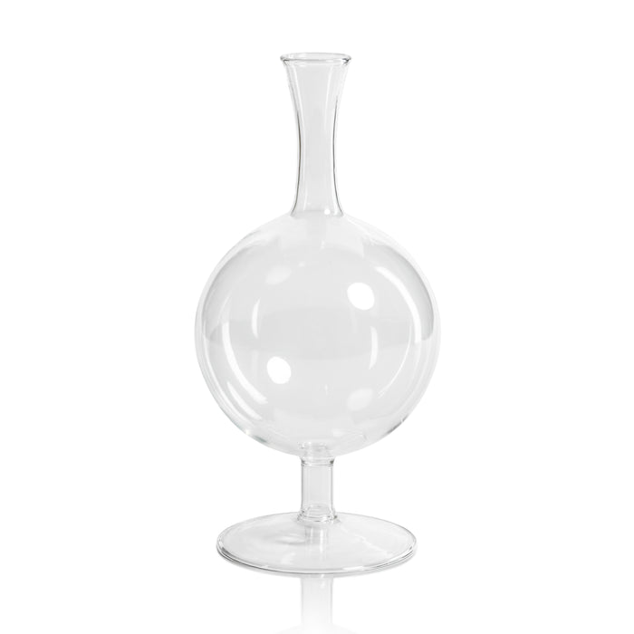 Lillian Glass Footed Vase, Round, Set of 2