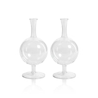 Lillian Glass Footed Vase, Round, Set of 2