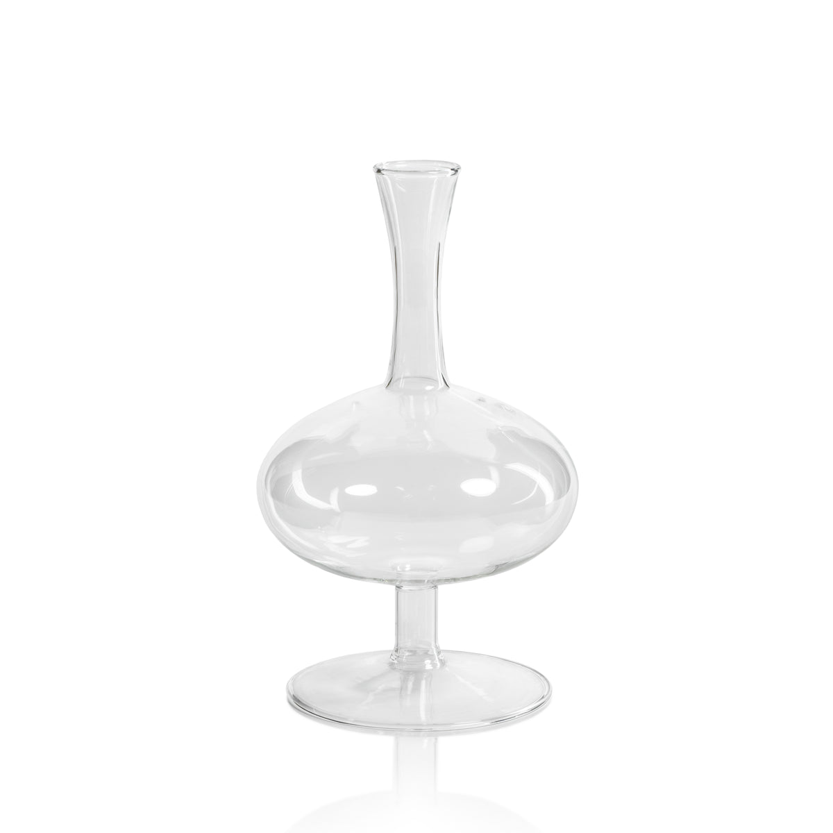 Lillian Glass Footed Vase, Oval, Set of 2