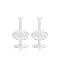 Lillian Glass Footed Vase, Oval, Set of 2