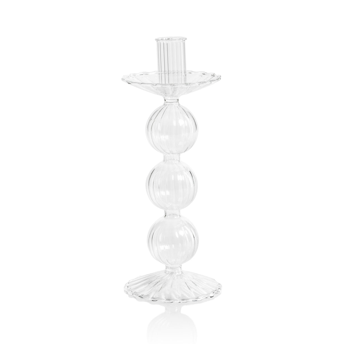 Lauren Glass Taper Candle Holders, Set of 4