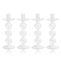 Lauren Glass Taper Candle Holders, Set of 4