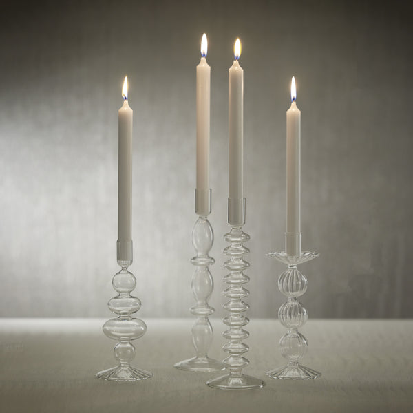Tatum Glass Taper Candle Holders, Set of 4