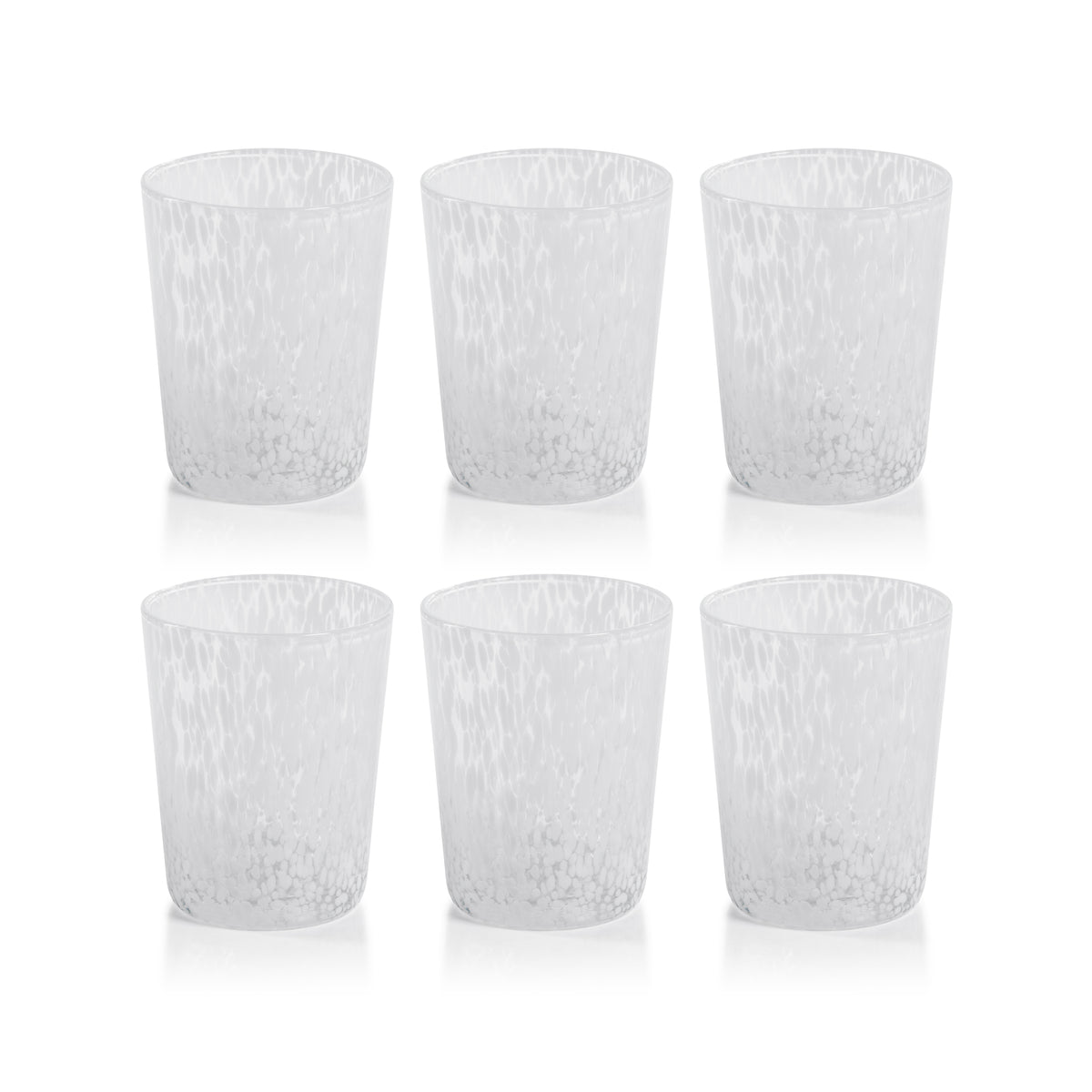 William White Speckled Glass Tumblers, Set of 6