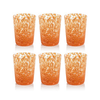 William Orange Speckled Glass Tumblers, Set of 6