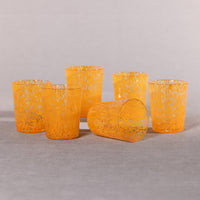 William Orange Speckled Glass Tumblers, Set of 6