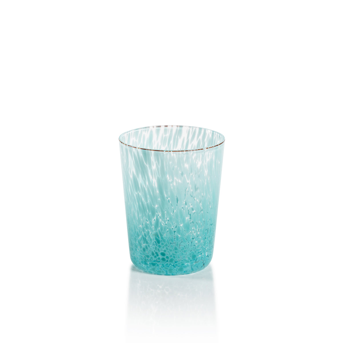 William Turquoise Speckled Glass Tumblers, Set of 6